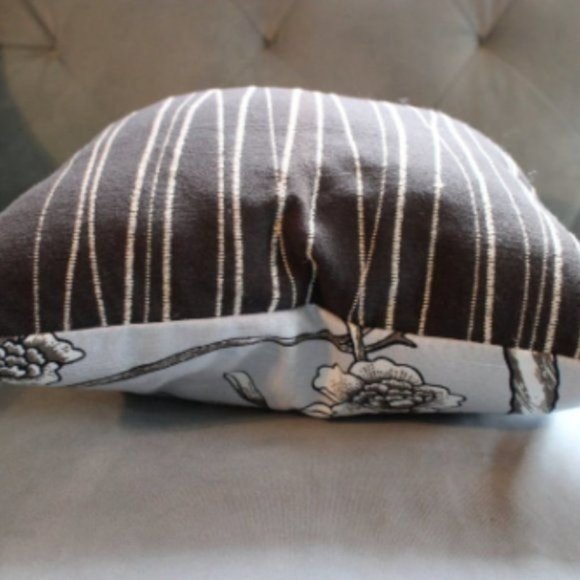 OOAK Bird and Branches Gray and Black Throw Pillow - Picture 3 of 4